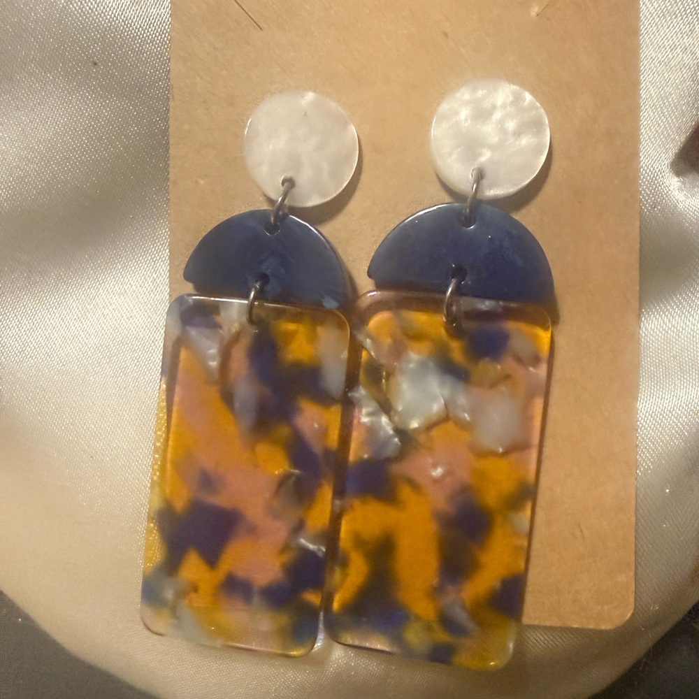 Acrylic Colorful Geometric Dangle Earrings